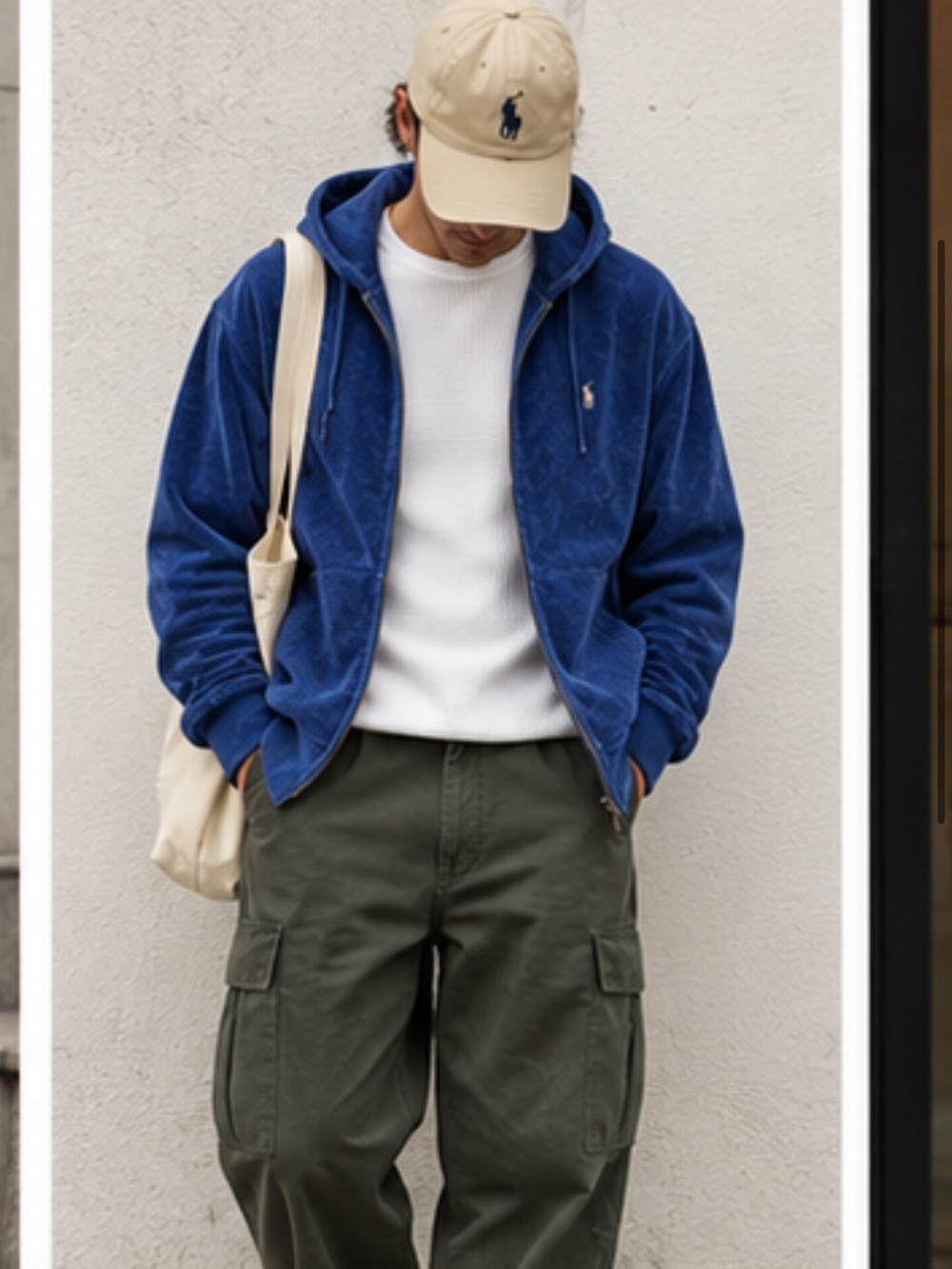 Polo Ralph Lauren blue corduroy hoodie